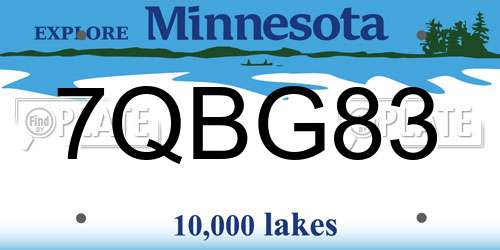 7QBG83 Minnesota License Plate