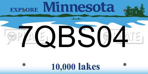 7QBS04 Minnesota License Plate
