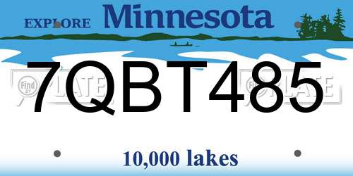 7QBT485 Minnesota License Plate