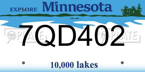 7QD402 Minnesota License Plate