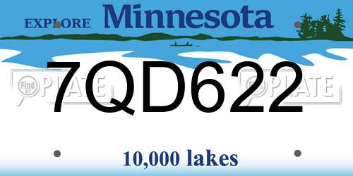 7QD622 Minnesota License Plate