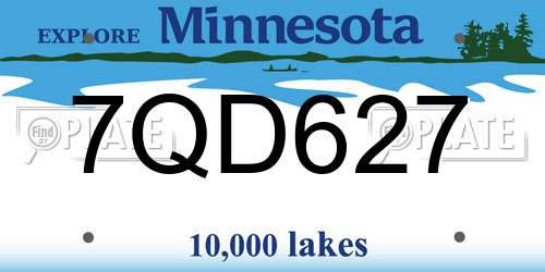 7QD627 Minnesota License Plate
