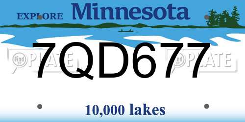 7QD677 Minnesota License Plate