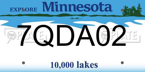 7QDA02 Minnesota License Plate
