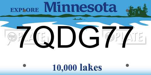 7QDG77 Minnesota License Plate