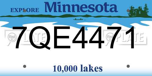 7QE4471 Minnesota License Plate