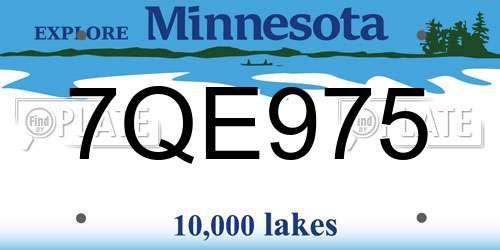 7QE975 Minnesota License Plate
