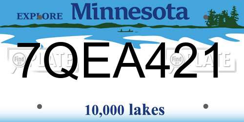 7QEA421 Minnesota License Plate