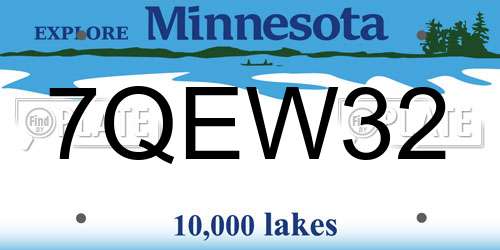 7QEW32 Minnesota License Plate