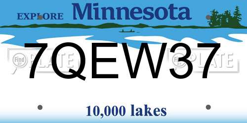 7QEW37 Minnesota License Plate