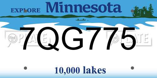 7QG775 Minnesota License Plate