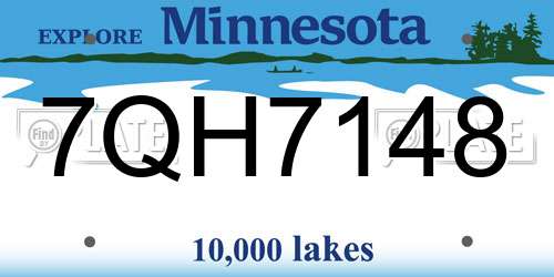7QH7148 Minnesota License Plate