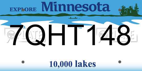 7QHT148 Minnesota License Plate