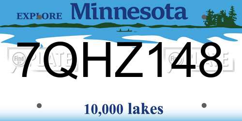 7QHZ148 Minnesota License Plate