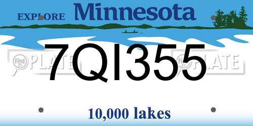 7QI355 Minnesota License Plate
