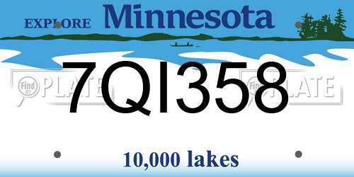 7QI358 Minnesota License Plate