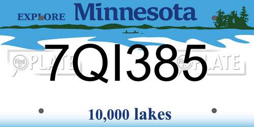 7QI385 Minnesota License Plate