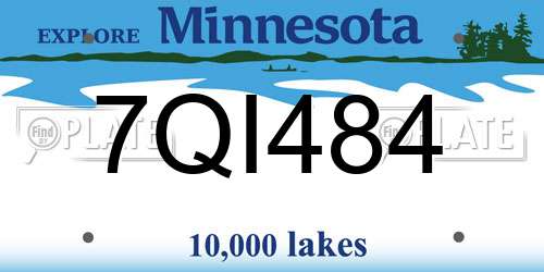 7QI484 Minnesota License Plate