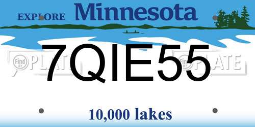 7QIE55 Minnesota License Plate