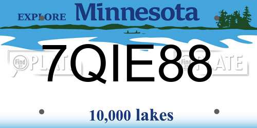 7QIE88 Minnesota License Plate