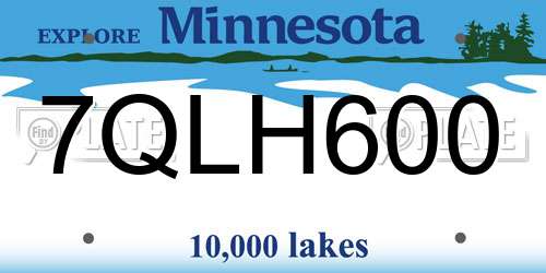 7QLH600 Minnesota License Plate