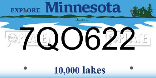 7QO622 Minnesota License Plate