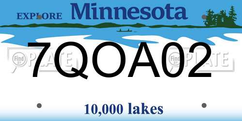 7QOA02 Minnesota License Plate