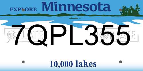 7QPL355 Minnesota License Plate