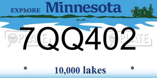 7QQ402 Minnesota License Plate