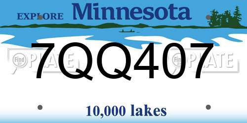 7QQ407 Minnesota License Plate