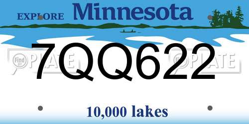 7QQ622 Minnesota License Plate