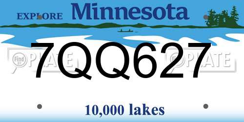 7QQ627 Minnesota License Plate