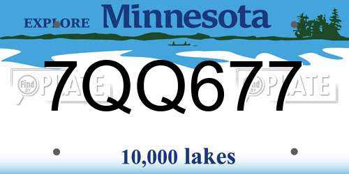 7QQ677 Minnesota License Plate