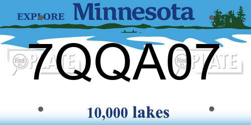 7QQA07 Minnesota License Plate