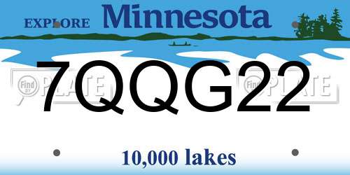 7QQG22 Minnesota License Plate