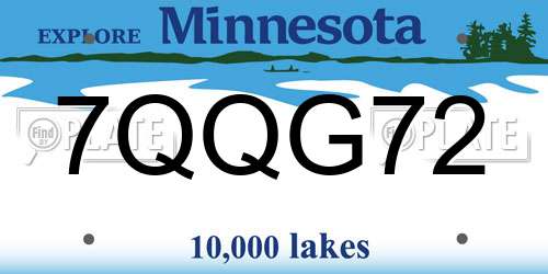 7QQG72 Minnesota License Plate