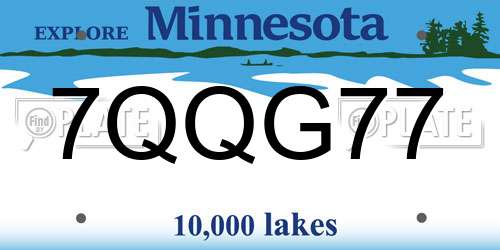 7QQG77 Minnesota License Plate