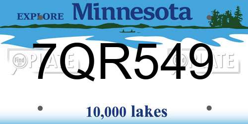 7QR549 Minnesota License Plate