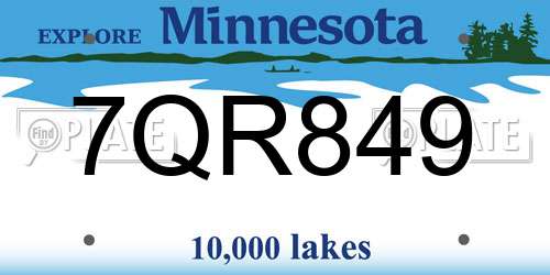 7QR849 Minnesota License Plate