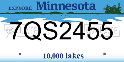 7QS2455 Minnesota License Plate
