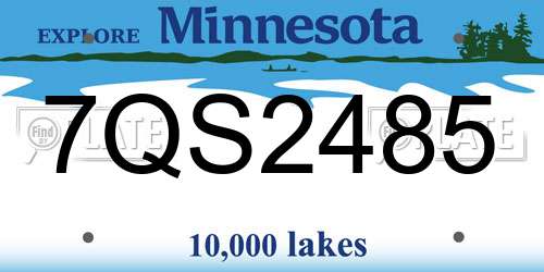 7QS2485 Minnesota License Plate