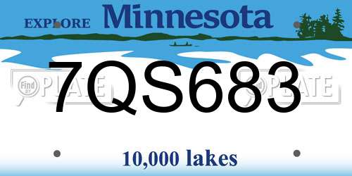 7QS683 Minnesota License Plate