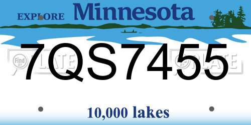 7QS7455 Minnesota License Plate