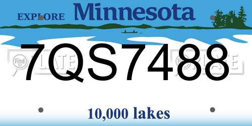 7QS7488 Minnesota License Plate