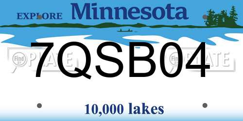 7QSB04 Minnesota License Plate