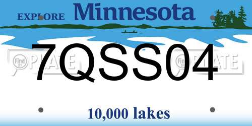 7QSS04 Minnesota License Plate