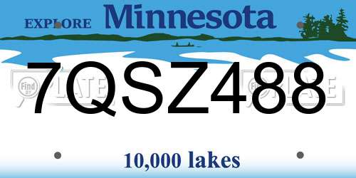 7QSZ488 Minnesota License Plate