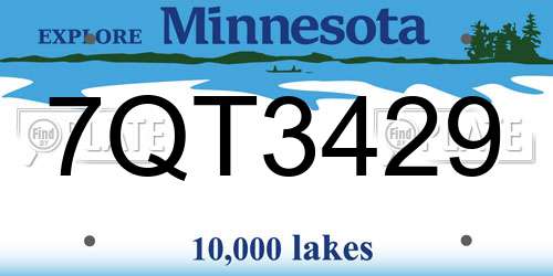 7QT3429 Minnesota License Plate