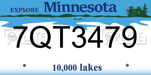 7QT3479 Minnesota License Plate