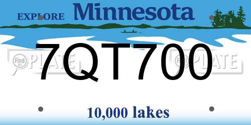 7QT700 Minnesota License Plate